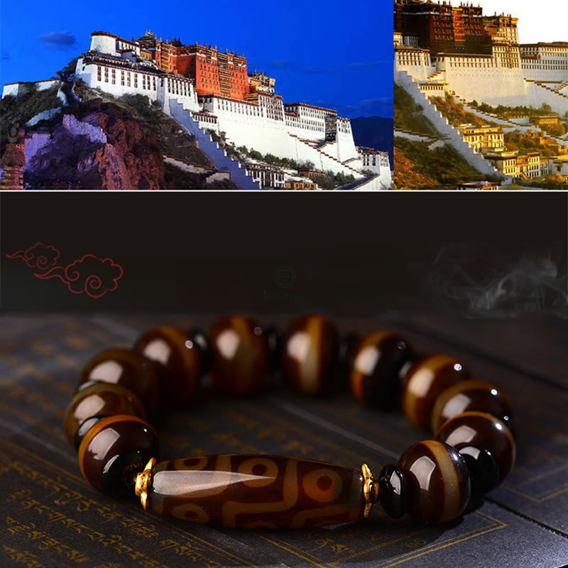 Tibetan Nine-Eye Dzi Agate Bracelet for Wealth Blessings - Image 11