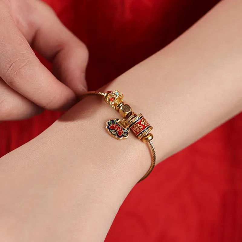 Luck Muse Lotus Enlightenment Copper Beaded Bracelet - Image 4