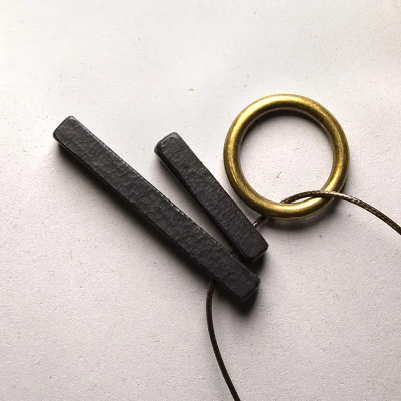 Zen Circle Ebony Wood Necklace Pendant for Enlightenment