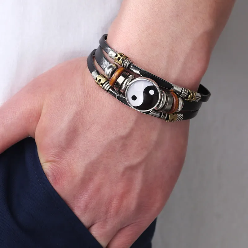 Yin Yang Leather Balance Bracelet with Luck Muse - Image 11
