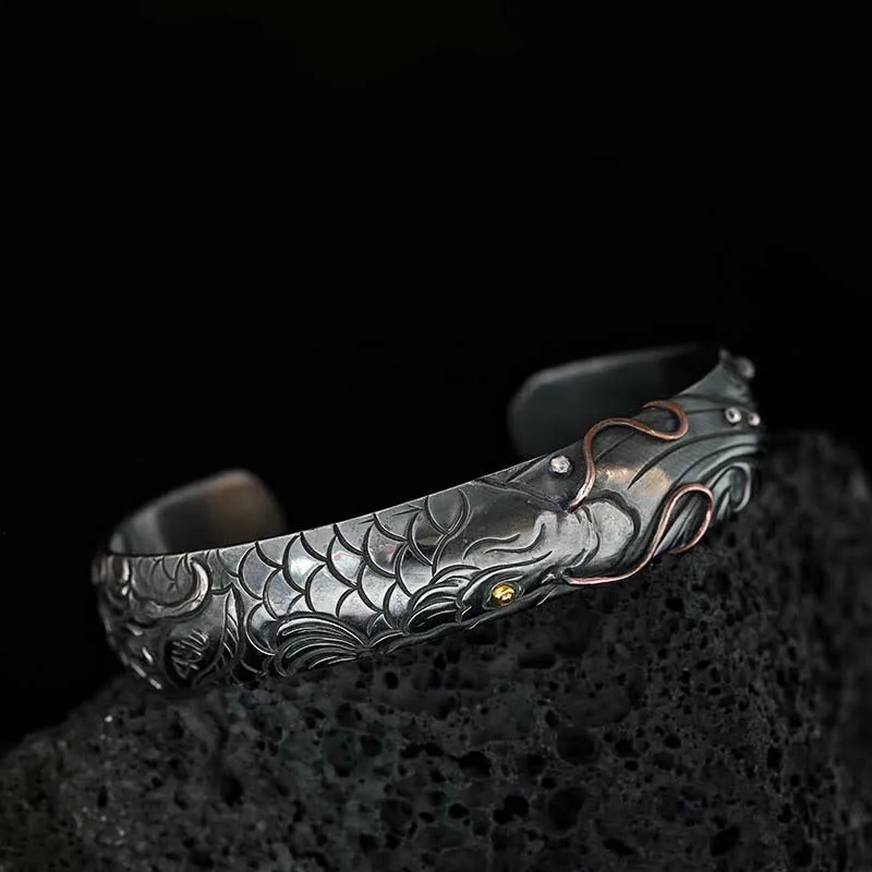 Koi Fish Luck Wealth Success Bracelet - 999 Sterling Silver & 990 Gold