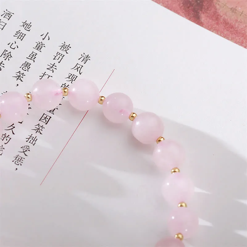 Natural Pink Crystal Plum Blossom Love Bracelet by Luck Muse Shop - Image 4