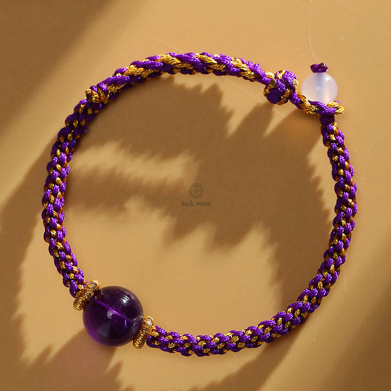 Handmade Natural Stone Bracelet with Red Agate, Amethyst, Rutilated Quartz, Pink Crystal Beads - Image 16