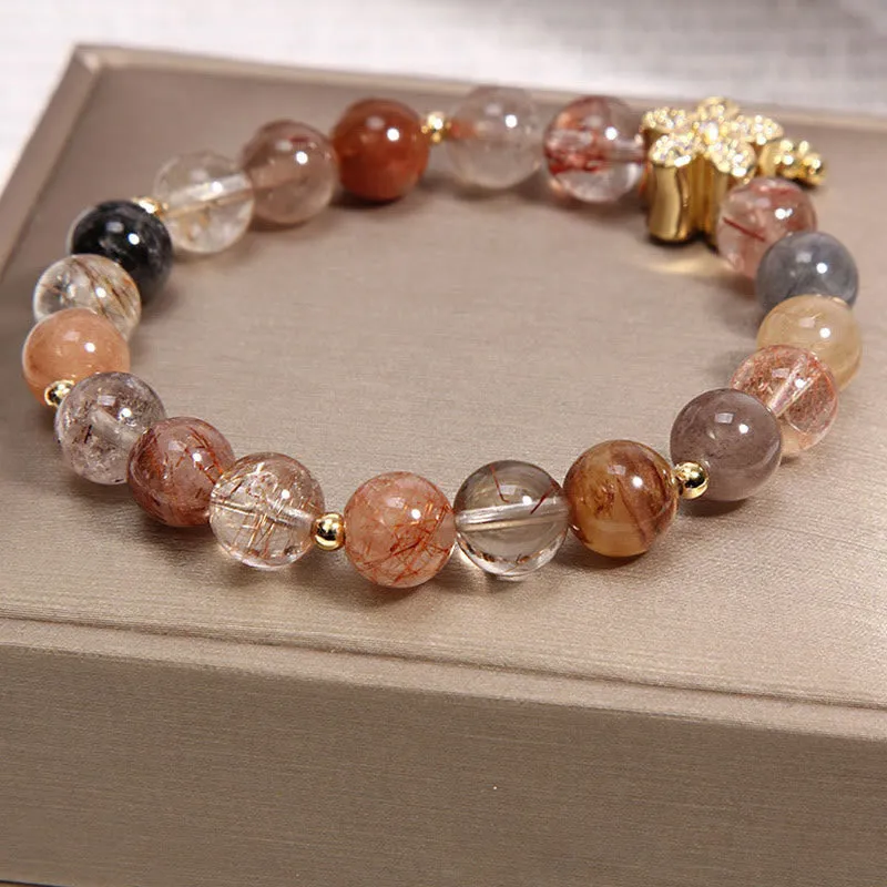 Multicolored Rutilated Quartz Citrine Wealth Protection Bracelet - Image 3
