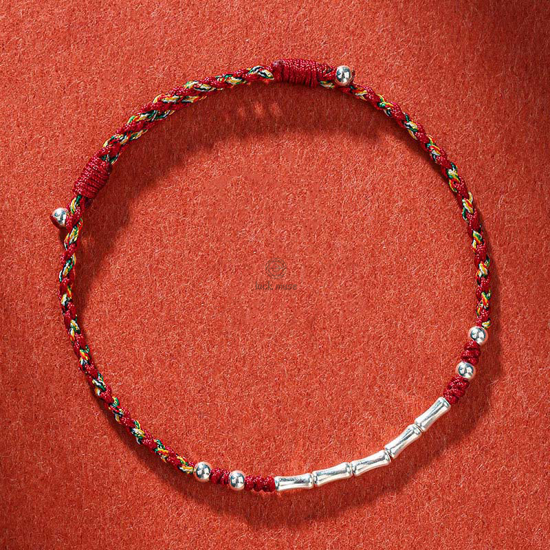 Tibetan Handmade Multicolored Bamboo Braided Bracelet with Luck Muse Protection
