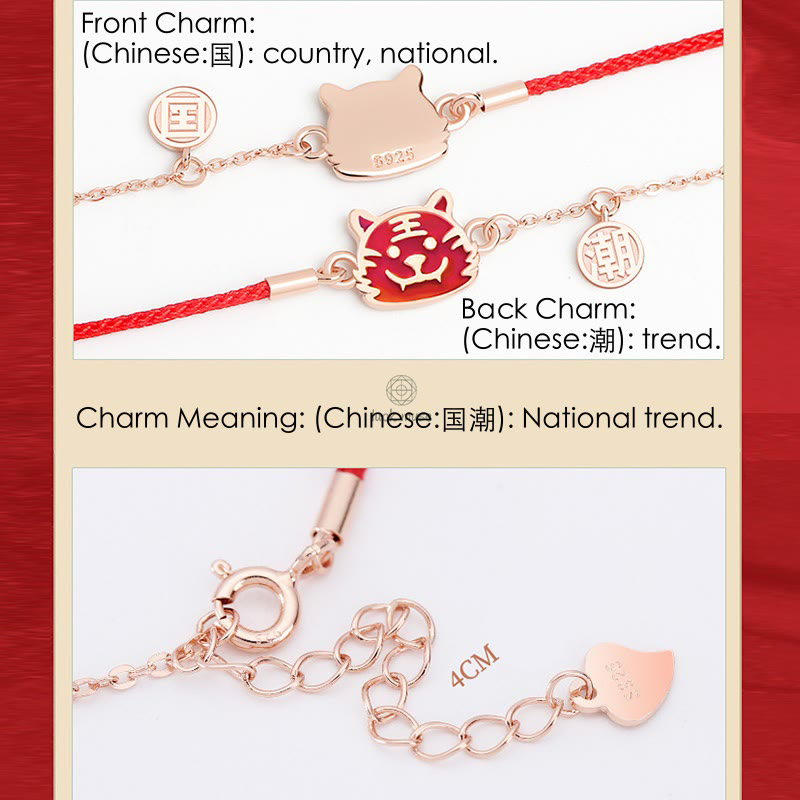 Luck Muse 925 Sterling Silver Color-Changing Chinese Zodiac Lucky Protection Red String Bracelet - Image 10