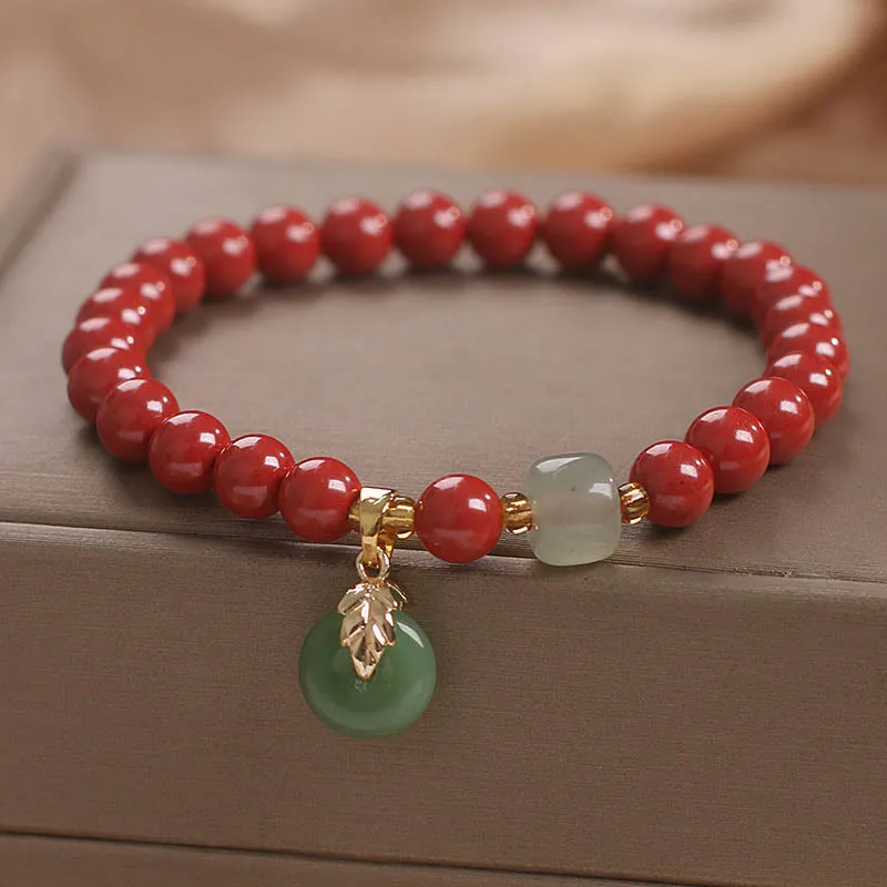 Peaceful Blessing Cinnabar Buckle Bracelet - Image 3