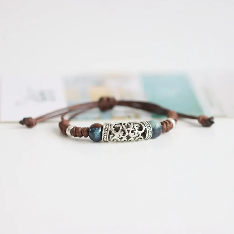 Luck Muse Tibetan Ceramic Bead Wealth String Bracelet - Image 4