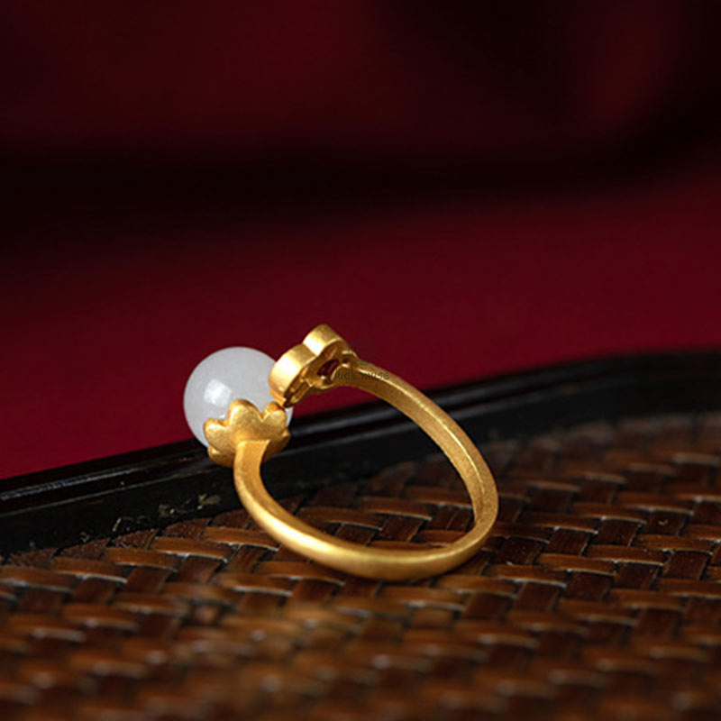 White Jade Cloud Blessing Ring for Good Luck - Image 11