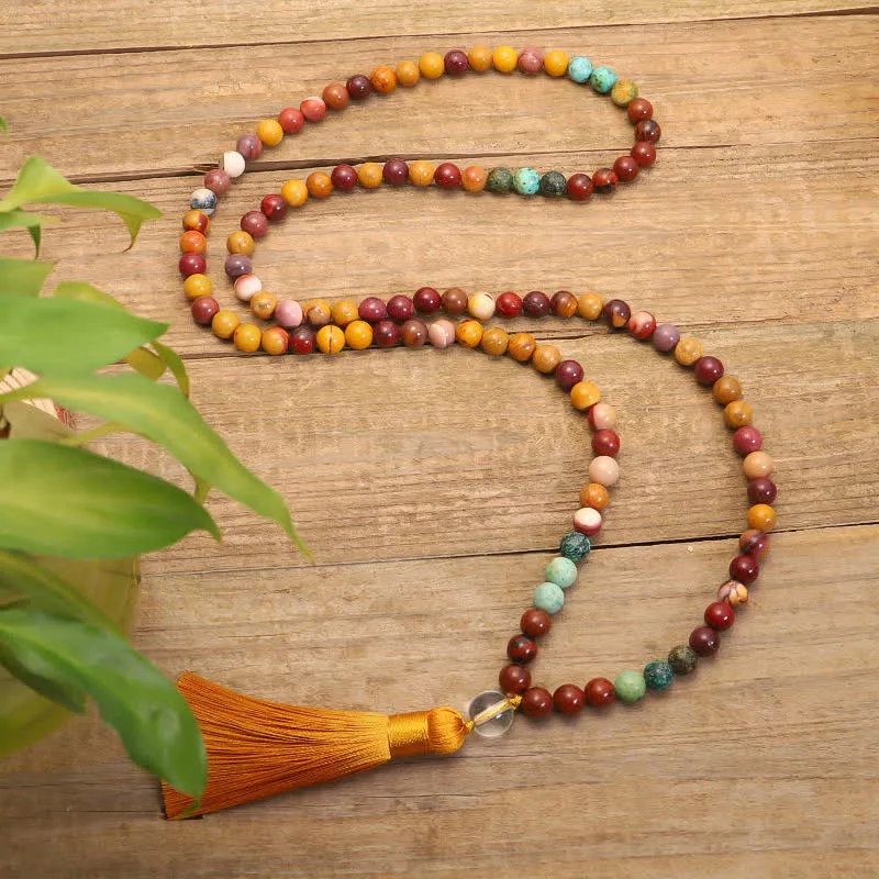 Luck Muse 108 Mala Beads for Emotional Growth Bracelet with Tassel Necklace Pendant - Image 9