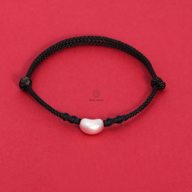 Luck Muse 999 Sterling Silver Luck Connection Bracelet with Handmade Braided Bean Design - Image 12