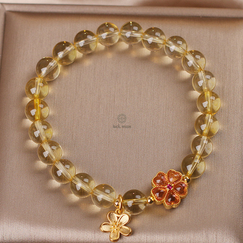 Natural Citrine Flower Charm Bracelet for Prosperity and Protection - Image 6