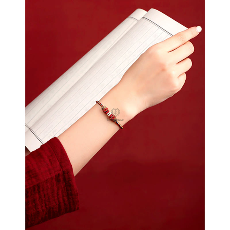Handmade Dunhuang Color Samsara Knot Luck Reincarnation Knot Braid String Bracelet - Image 9