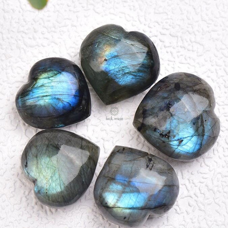 Labradorite Love Heart Necklace Pendant for Emotional Support - Image 7