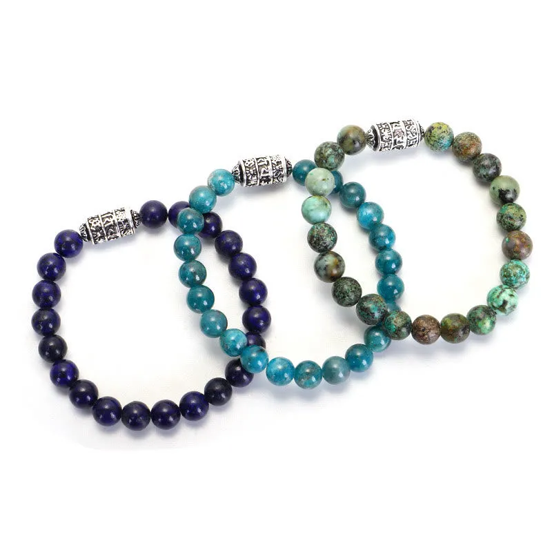 Luck Muse Natural Beaded Bracelet with Lazurite, Pietersite, Unakite, and Om Mani Padme Hum - Image 13