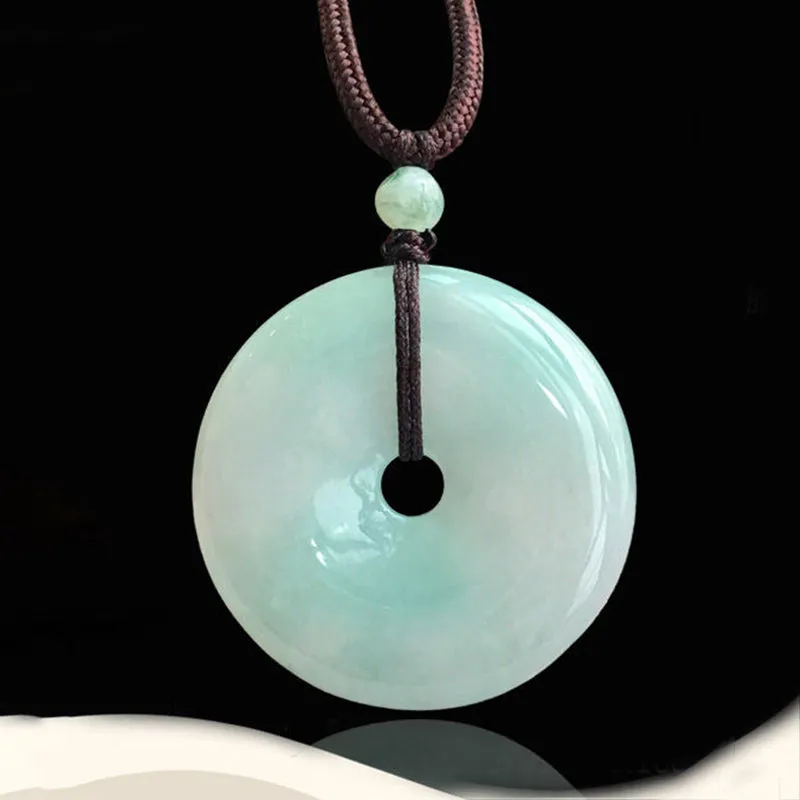 Round Jade Luck Necklace with Luck Muse Pendant