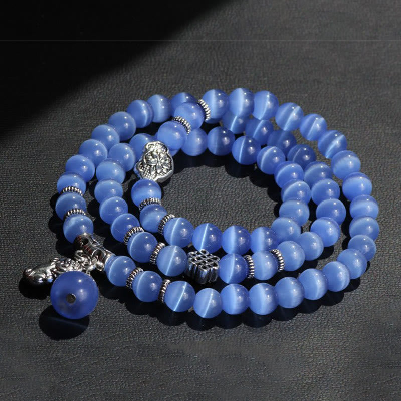 Luck Muse Cat's Eye Pixiu Triple Wrap Bracelet - Energizing Support - Image 22