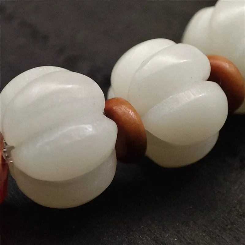 Luck Muse Natural White Jade Agate Bodhi Harmony Bracelet - Image 4