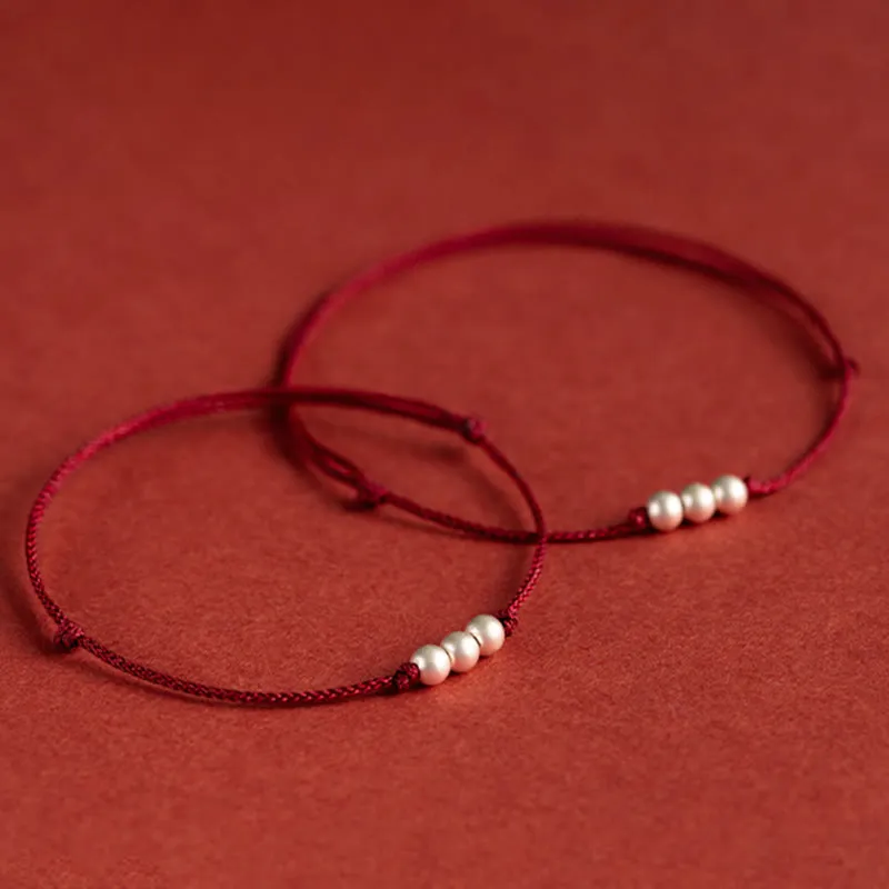 Luck Muse Three Copper Bead Protection String Bracelet Anklet - Image 14