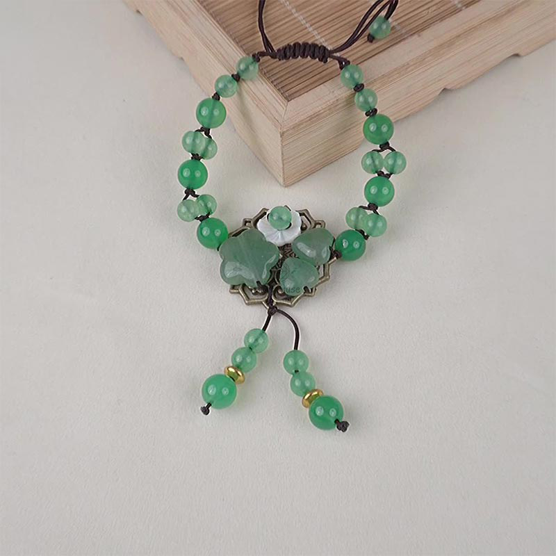 Natural Green Jade Green Aventurine Luck Dangling Flower Bracelet - Image 18