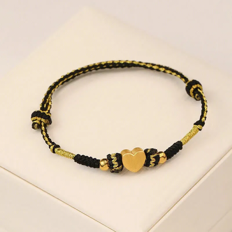 Tibet Handmade Love Heart King Kong Knot Braided Bracelet - Luck Muse Lucky Charm
