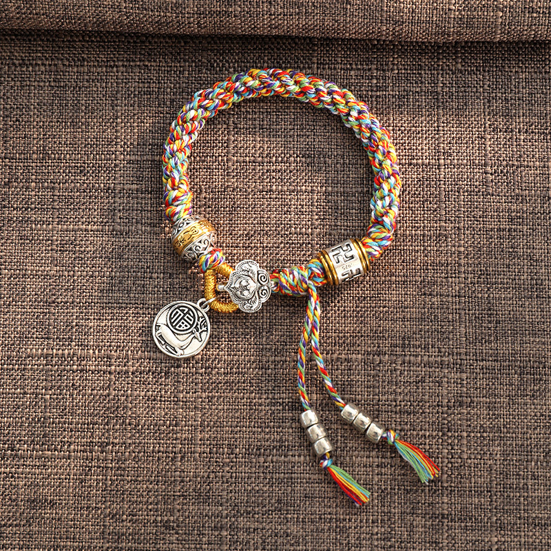 Tibetan Om Mani Padme Hum Fortune Braided Bracelet crafted with Luck Muse - Image 8