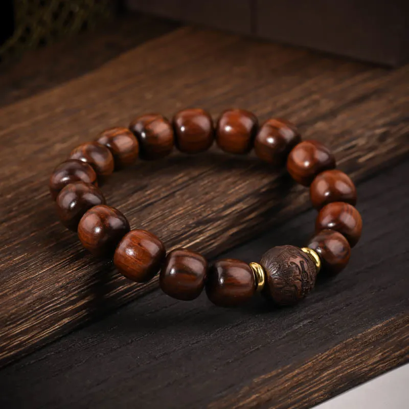 Natural Rosewood Compassion Bracelet with Luck Muse - Image 2
