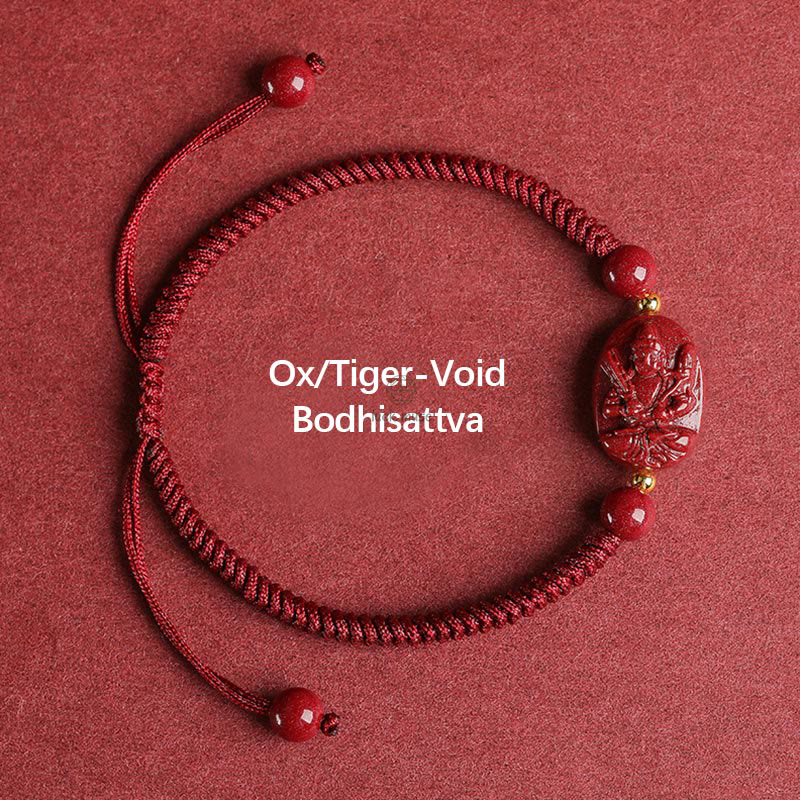 Natal Buddha Cinnabar Chinese Zodiac Rope Bracelet with Luck Muse - Evil Spirits Protection - Image 4