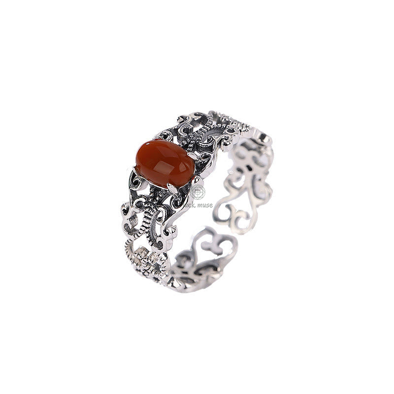 925 Sterling Silver Red Agate Self-Acceptance Calm Ring from Luck Muse Shop - Image 7