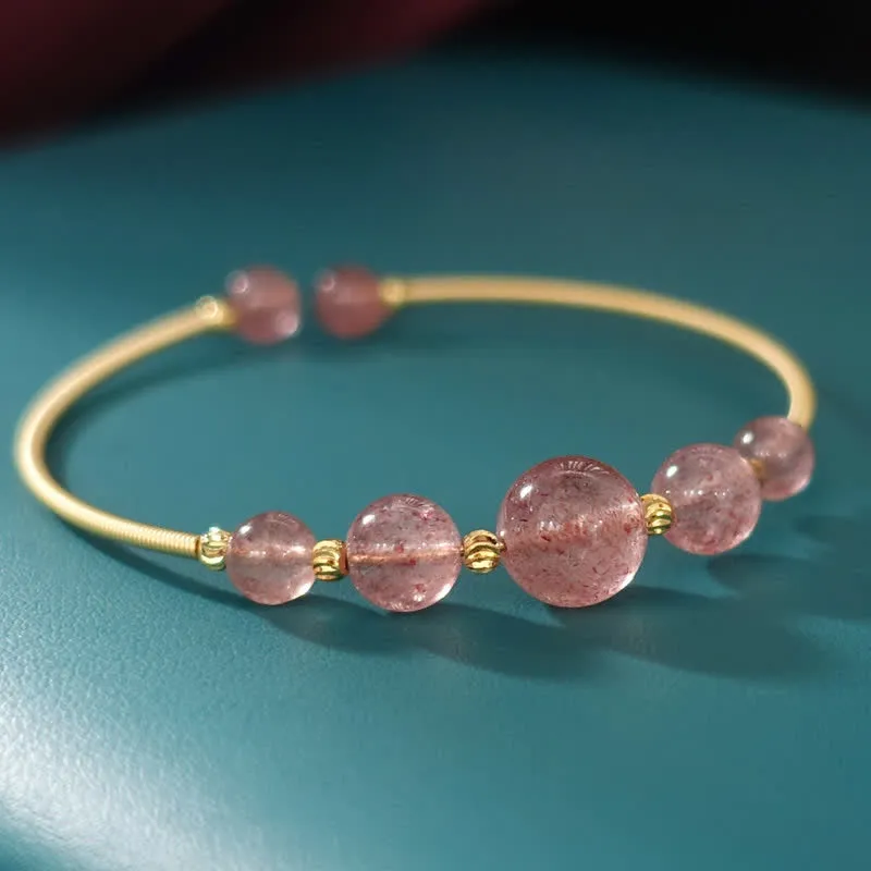Luck Muse Natural Strawberry Quartz Love Healing Bracelet - Image 4