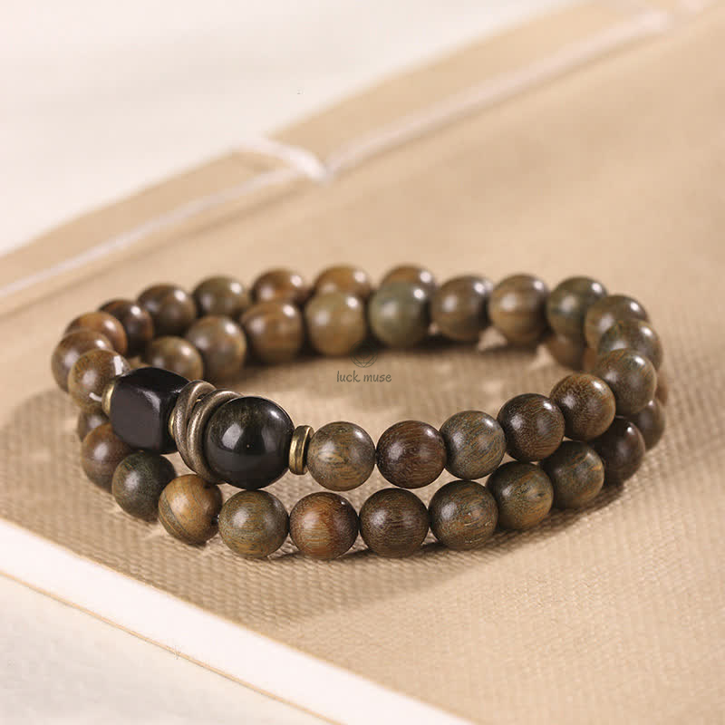 Green Sandalwood Crystal Peace Bracelet inspired by Tibetan Culture - Image 11