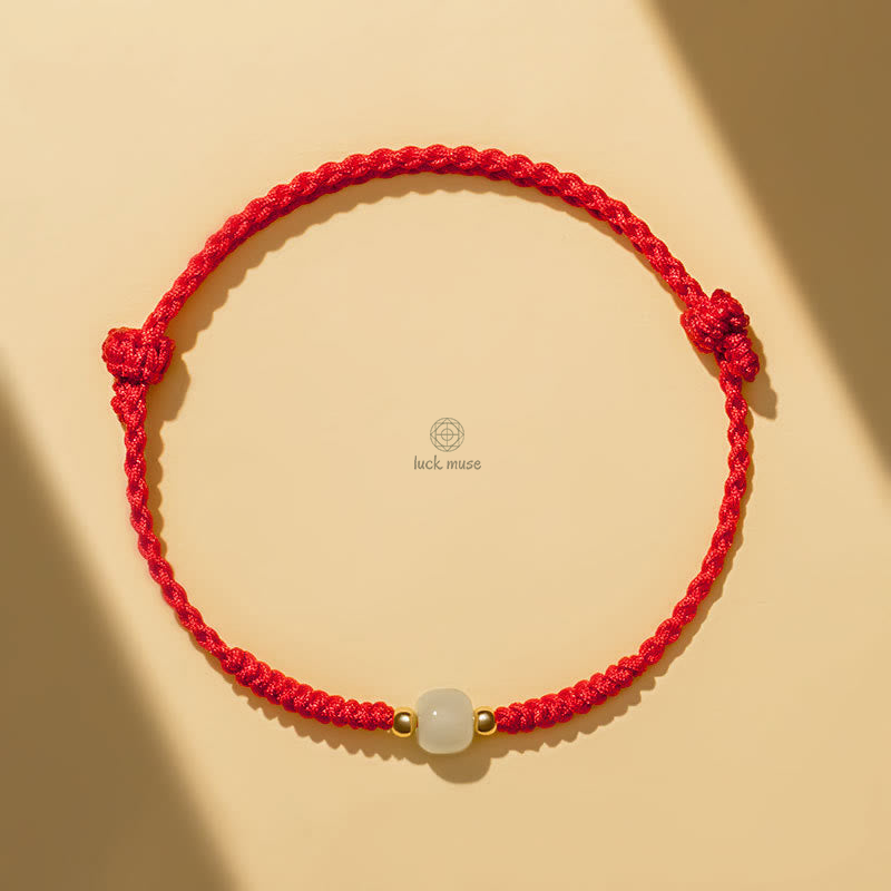 Handcrafted Jade Lucky Bead Abundance Bracelet with Luck Muse - Image 5