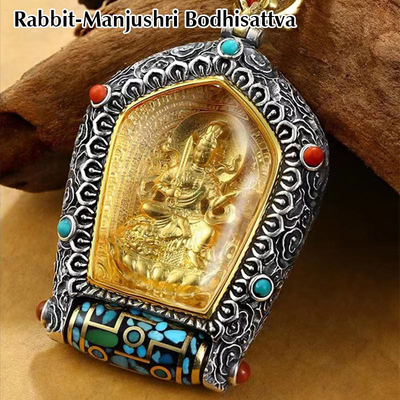 Chinese Zodiac Natal Buddha Thangka Prosperity Rotatable Dzi Bead Necklace Pendant from Luck Muse Shop - Image 6