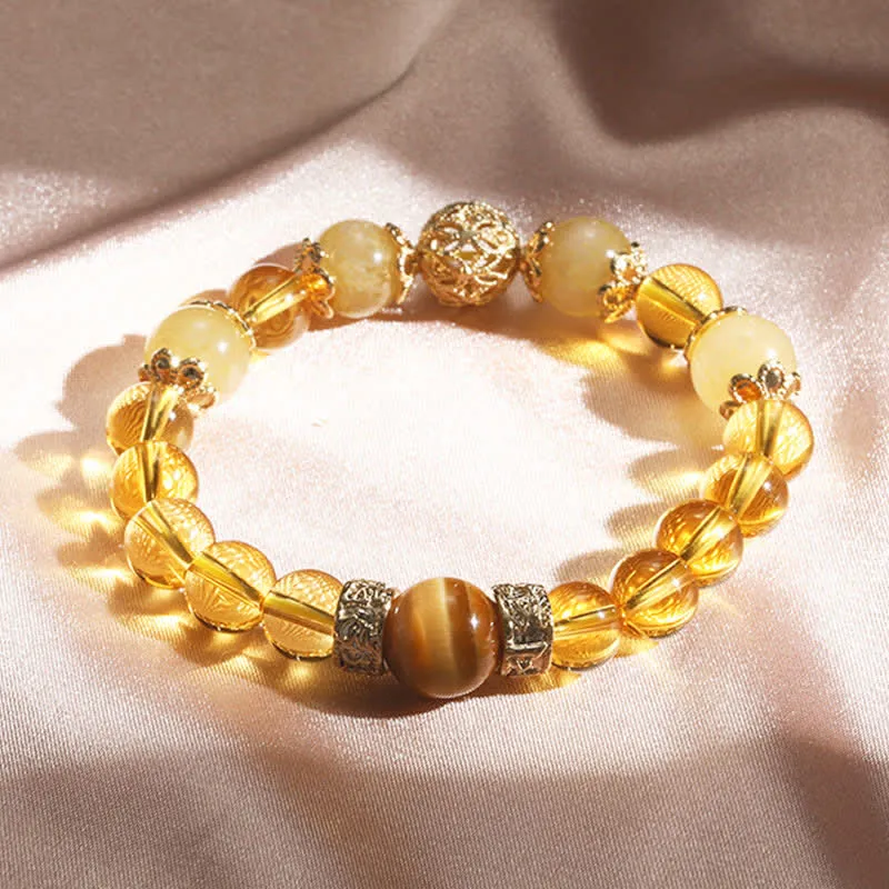 Buddha Citrine Beaded Bracelet for Generosity and Prosperity - Image 3