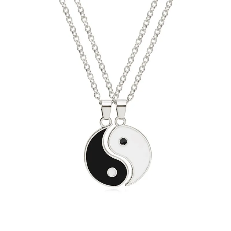 Hematite Yin Yang Couple Pendant Necklace - Image 6