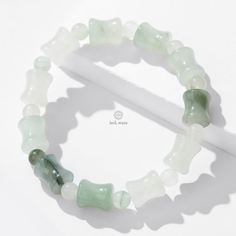 Bamboo Pattern Jade and Coconut Shell Buddha Bracelet for Abundance and Luck - Image 11