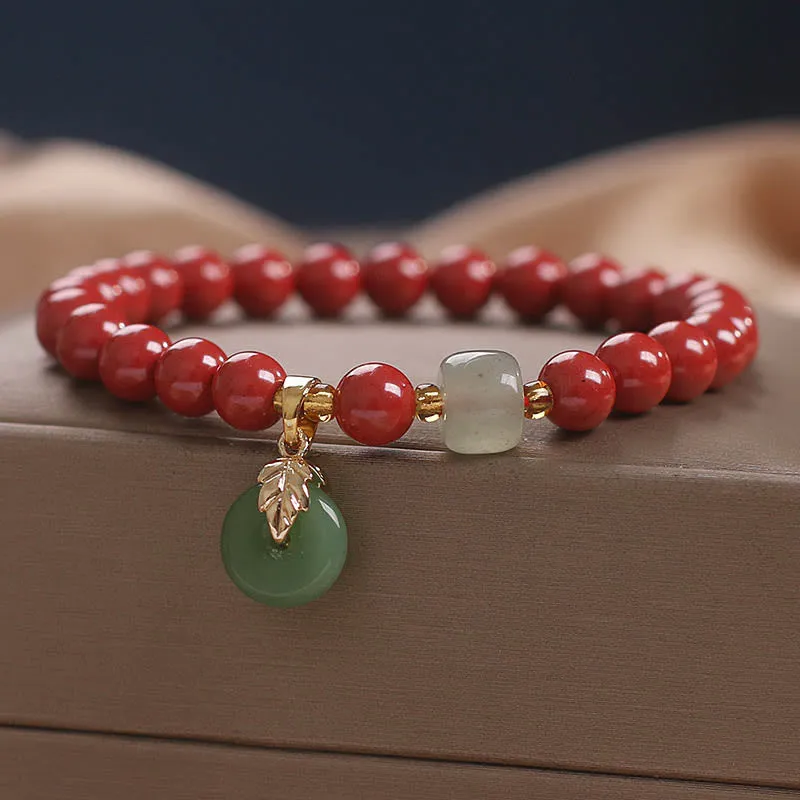 Peaceful Blessing Cinnabar Buckle Bracelet - Image 2
