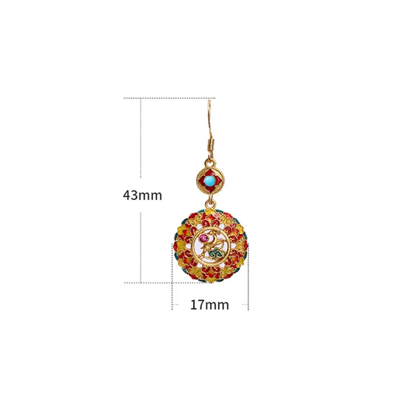 Luck Muse 24K Gold Plated Elk Copper Balance Drop Earrings in Dunhuang Hue - Image 4