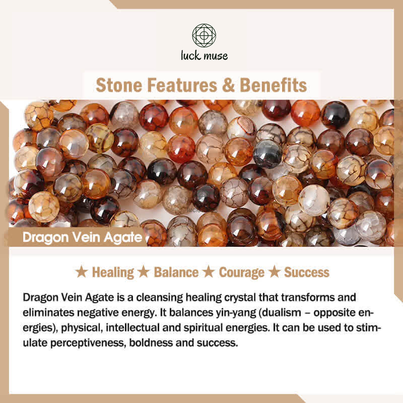 Natural Tiger Eye Red Agate Dragon Vein Agate Stone Vajra Dorje Energy Bracelet - Car Decor - Image 15