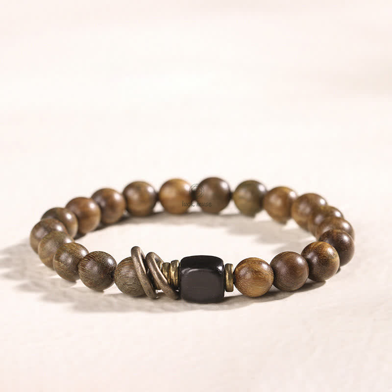 Green Sandalwood Crystal Peace Bracelet inspired by Tibetan Culture