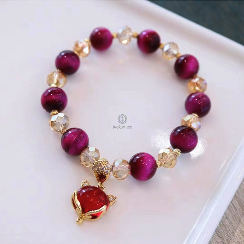 Red Tiger Eye Luck Muse Bracelet for Protection and Self-Confidence