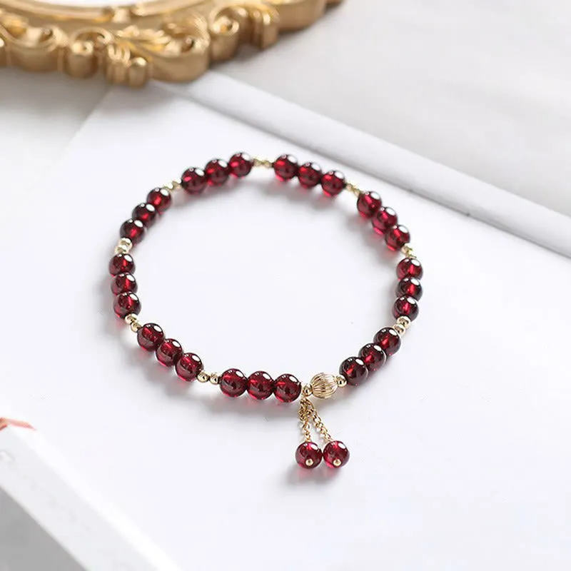 Luck Muse 14K Gold Garnet Calming Bracelet - Image 2