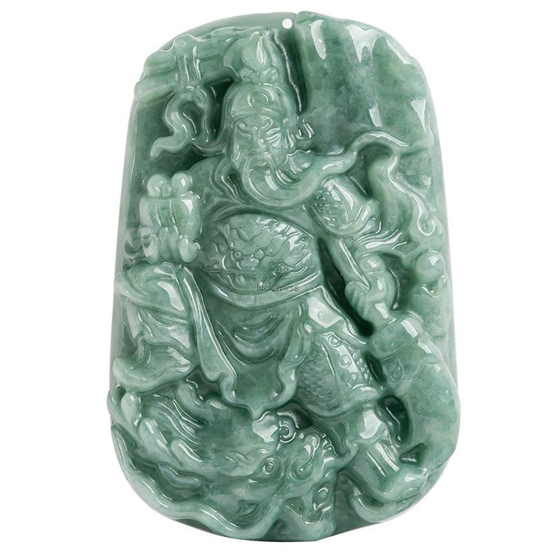 Natural Jade Lord Guan Amulet Wealth Necklace Pendant from Luck Muse Shop - Image 11