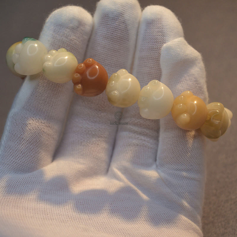 Multilayered Bodhi Seed Cat Paw Harmony Bracelet - Image 9