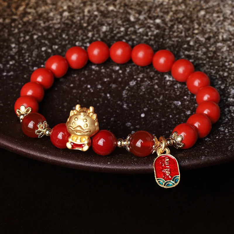 Year of The Dragon Cinnabar Ingot Protection Bracelet by Luck Muse Shop - Image 2