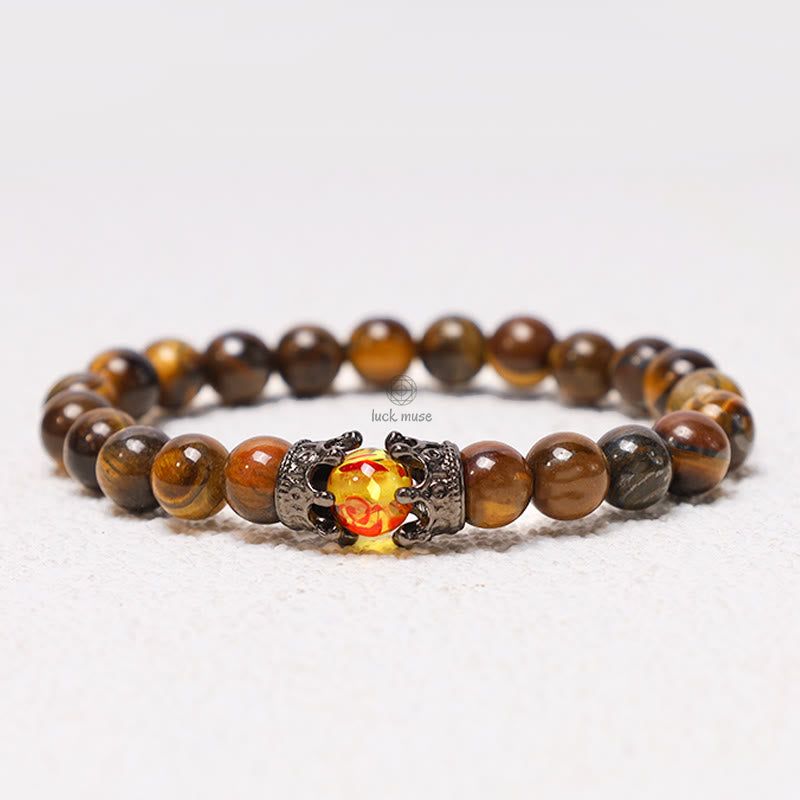 Luck Muse King & Queen Crown Natural Stone Healing Energy Beads Couple Bracelets - Image 16