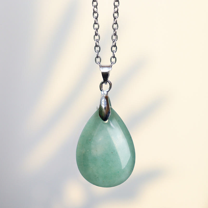 Luck Muse Natural Crystal Gemstone Water Drop Necklace Pendant - Image 11