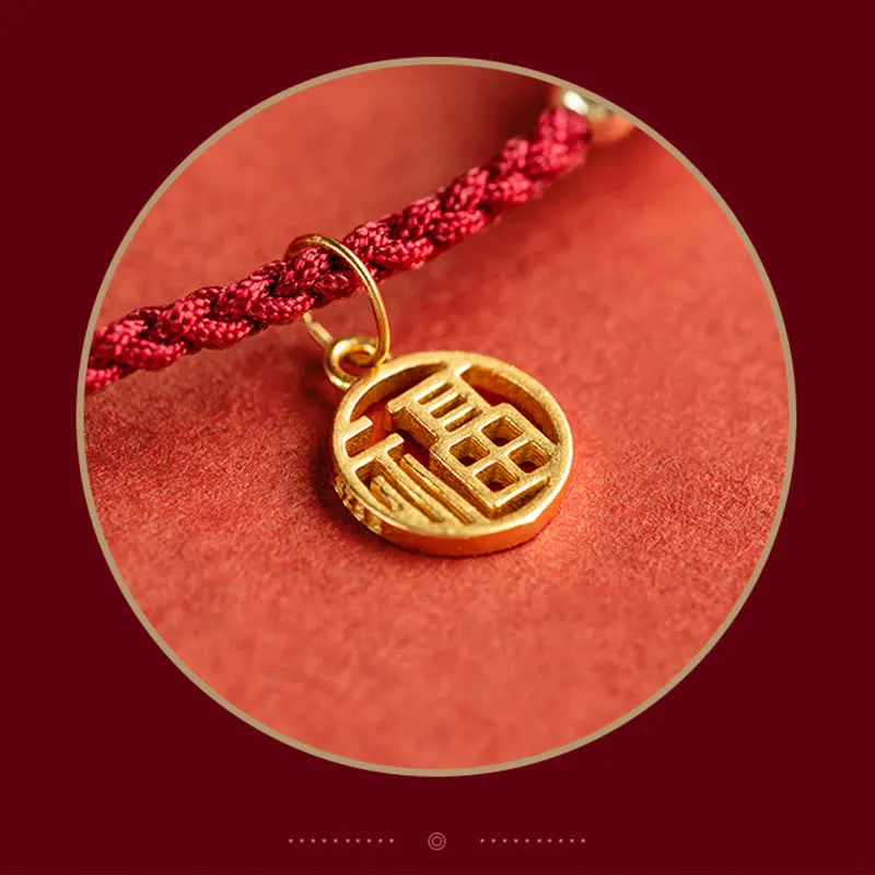 Luck Muse 925 Sterling Silver Fu Character Agate Pearl Red String Braid Bracelet - Image 15