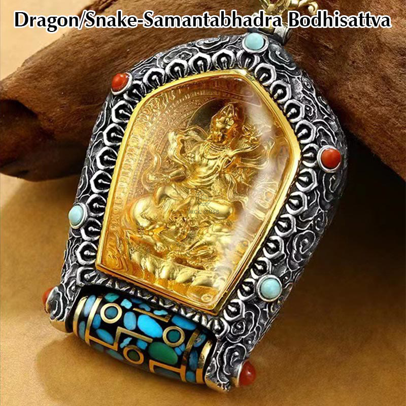 Chinese Zodiac Natal Buddha Thangka Prosperity Rotatable Dzi Bead Necklace Pendant from Luck Muse Shop - Image 7