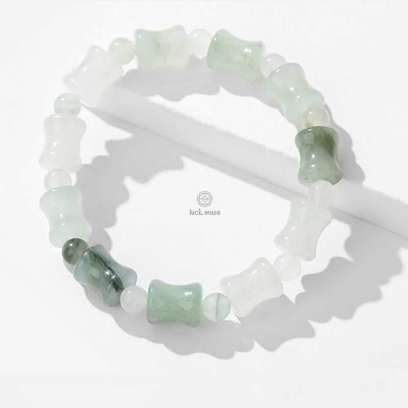 Bamboo Pattern Jade and Coconut Shell Buddha Bracelet for Abundance and Luck - Image 10
